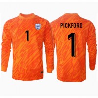 Camiseta Inglaterra Jordan Pickford #1 Portero Primera Equipación Replica Eurocopa 2024 mangas largas